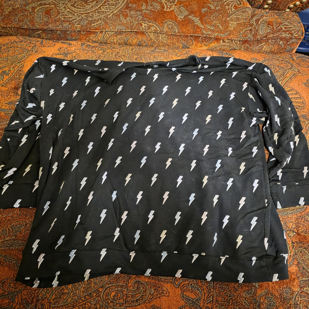 Torrid Black and White Graphic Sweatshirt